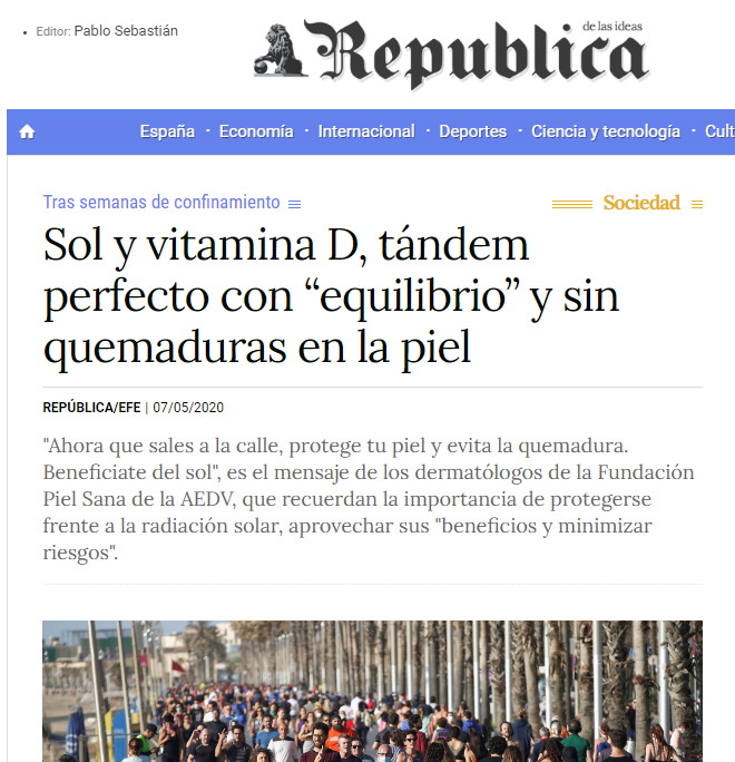 Sol y vitamina D, tándem perfecto con “equilibrio” y sin quemaduras en la piel