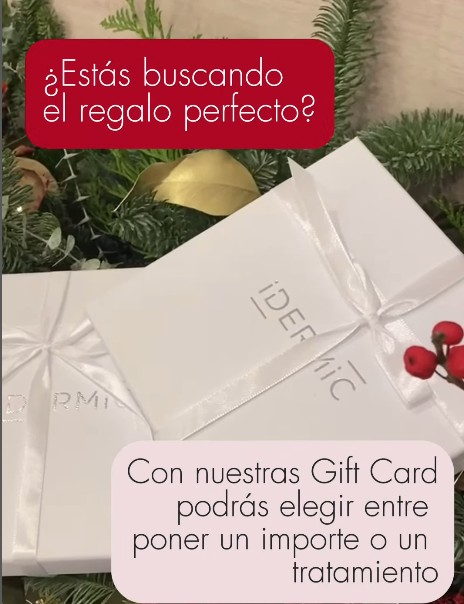 Regala Salud y Belleza estas Navidades con las Gift Cards de Idermic. Imagen de la promoción.